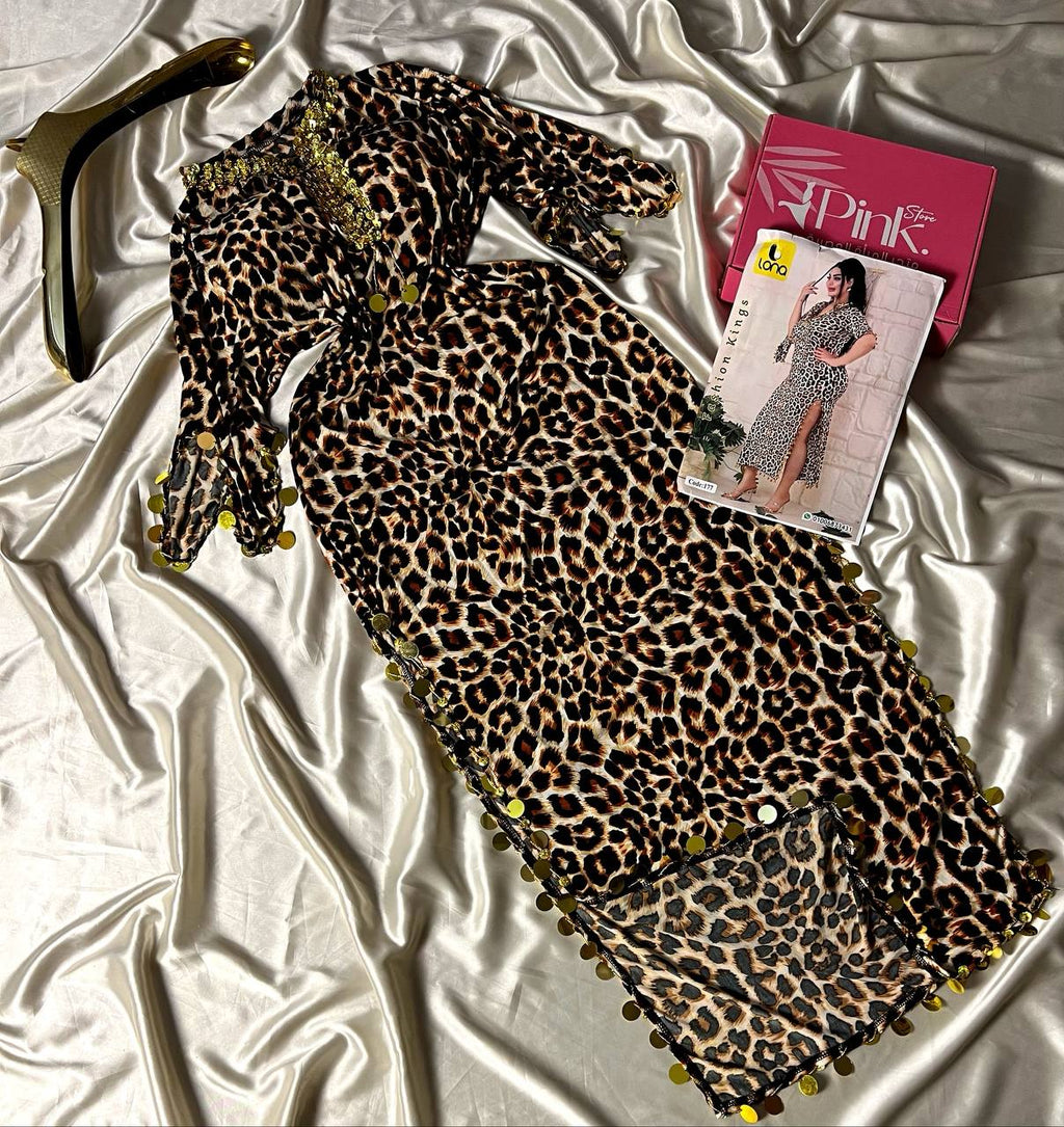 فستان منزلي بطبعة النمر