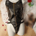 بادي سوت جلدي لامع